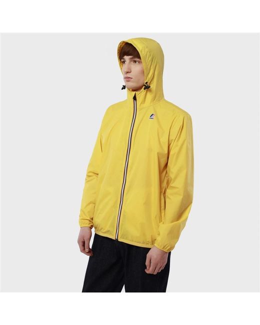 K-Way Jassen ,Geel ,Nylon Waterdichte Winddichte Jas Met Capuchon in het Yellow voor heren