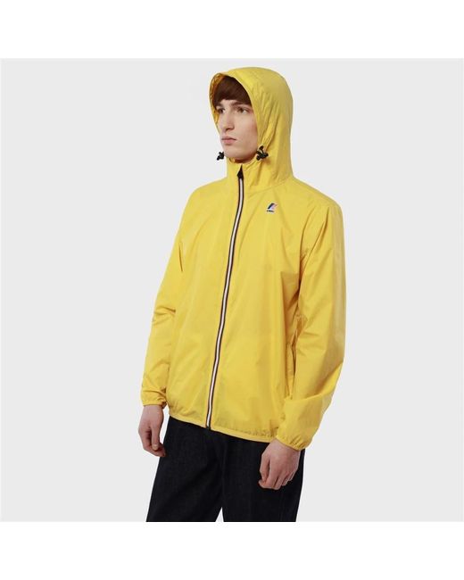 K-Way Jassen ,Geel ,Nylon Waterdichte Winddichte Jas Met Capuchon in het Yellow voor heren