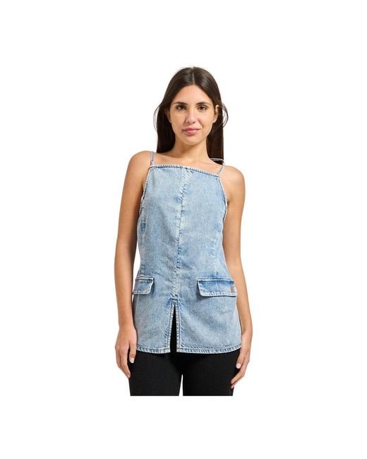 ARMANI EXCHANGE Blue Sleeveless Tops