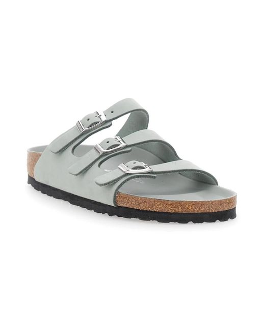 Birkenstock White Sliders