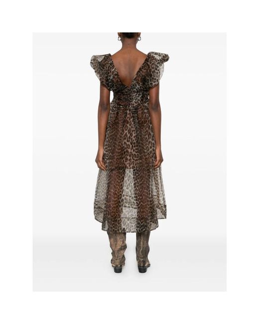 Ganni Brown Midi Dresses