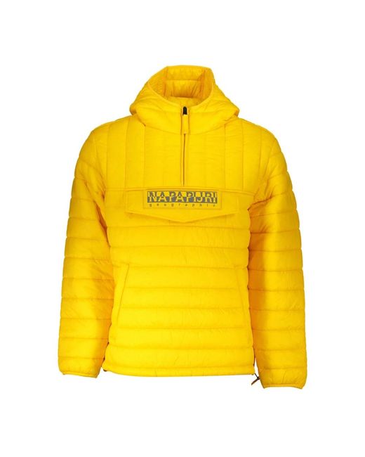 Giacca gialla con cappuccio e zip di Napapijri in Yellow da Uomo