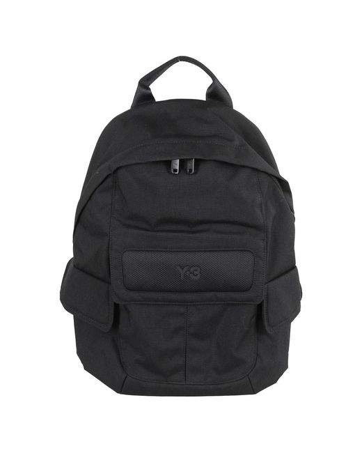 Y-3 Zwarte Rugzak Met Voorvak in het Black voor heren