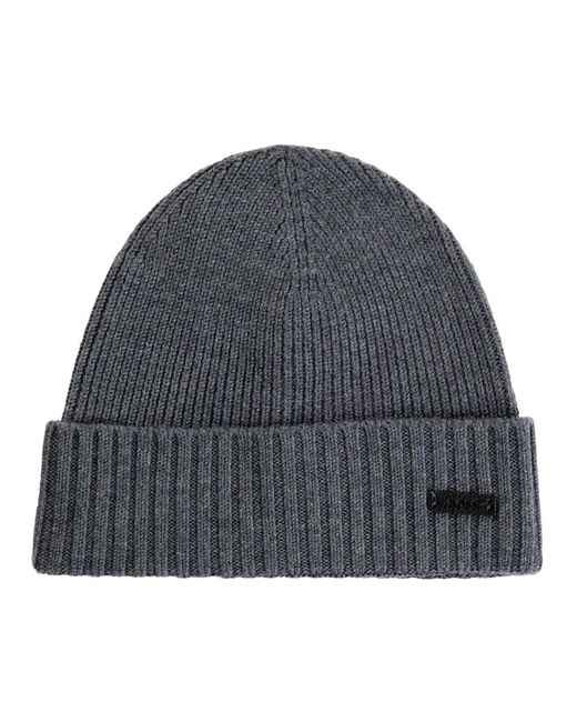 HUGO Accessoires ,Grijs ,Wol Geribbelde Wollen Muts Model Fati Grijs in het Gray voor heren
