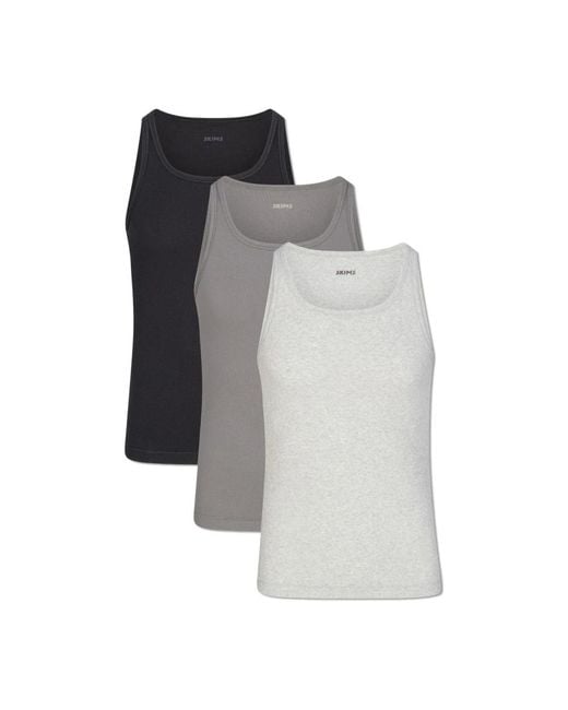 Skims Gray Sleeveless Tops for men