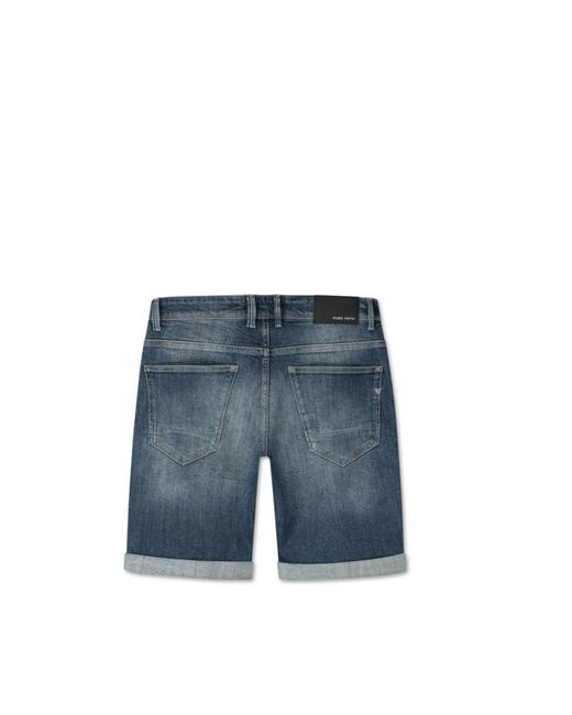 Pure Path Blue Denim Shorts for men