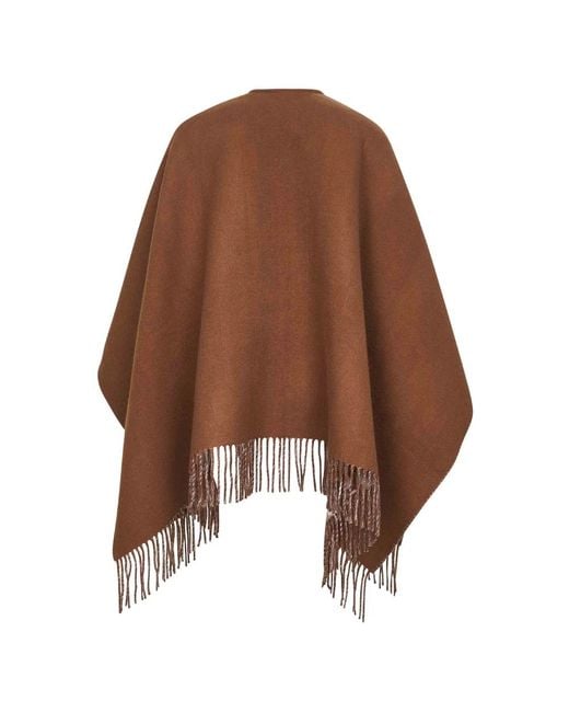 Fendi Jassen ,Bruin ,Wol Omkeerbare Wollen En Kasjmier Fringed Jacket in het Brown