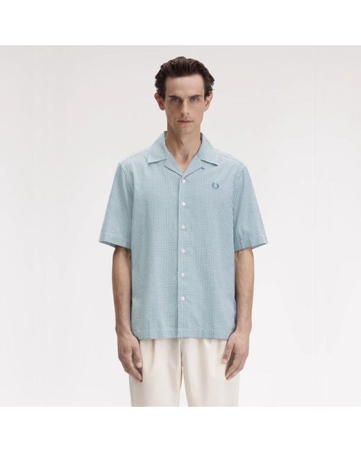 Short Sleeve Shirts di Fred Perry in Blue da Uomo