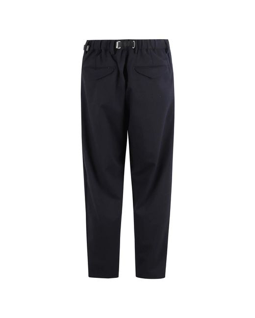 White Sand Blue Straight Trousers for men