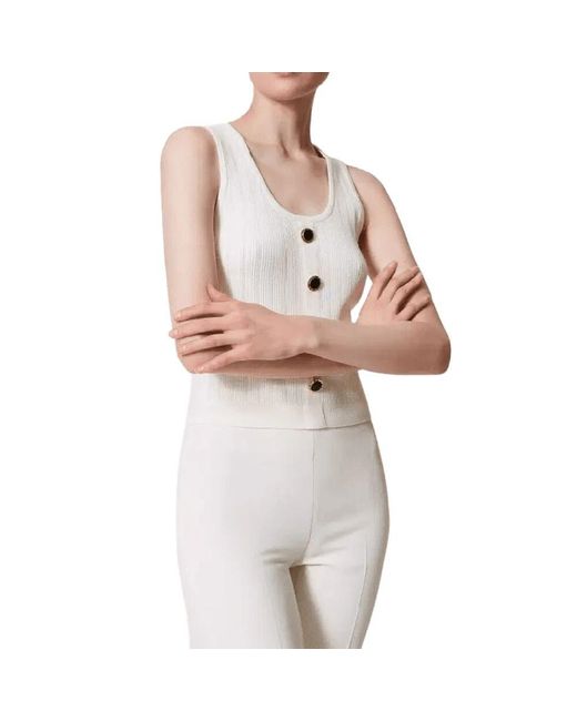 Sleeveless Tops Twinset de color White