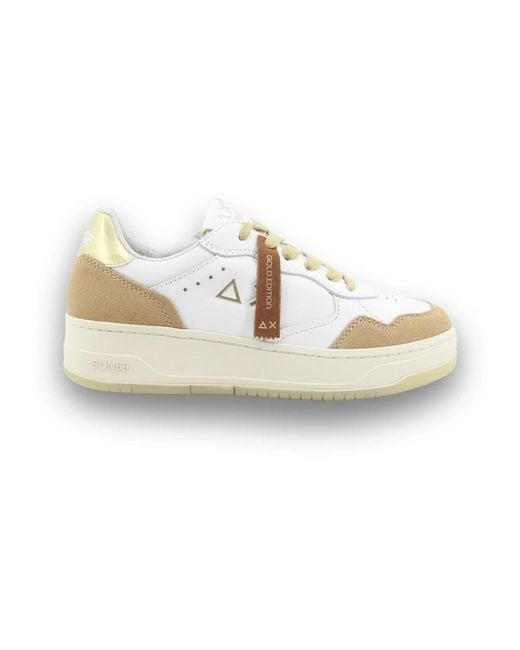 Sun 68 White Sneakers