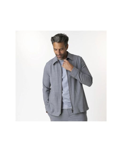 Herno Jassen ,Grijs ,Wol Lichtgrijs Wol Technisch Overshirt in het Gray voor heren