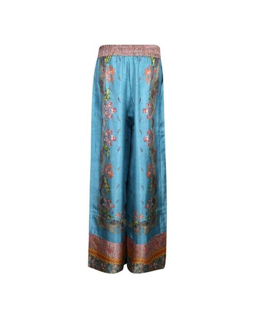 Pierre Louis Mascia Blue Wide Trousers