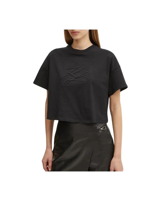 T-Shirts Karl Lagerfeld de color Black