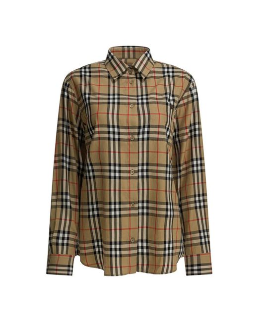 Burberry Overhemden ,Check Shirt in het Brown