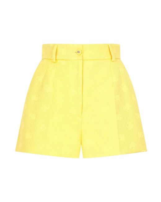 Dolce & Gabbana Yellow Jacquard Shorts