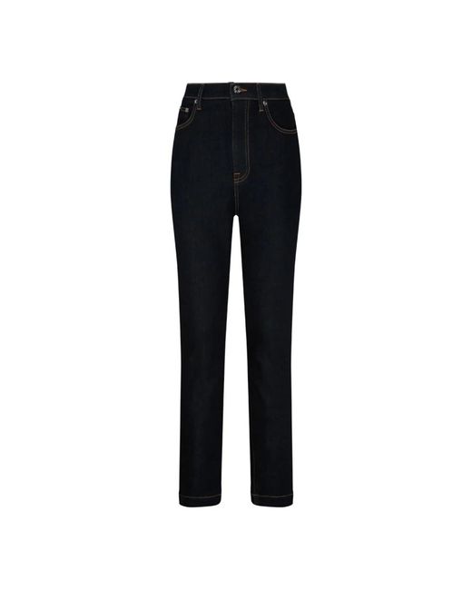 Jeans skinny in cotone blu scuro di Dolce & Gabbana in Black