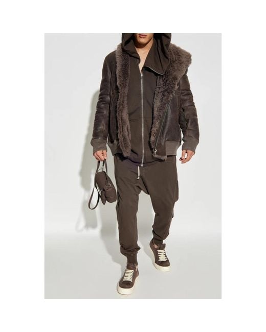 Rick Owens Shearling Mantel Hollywood in Brown für Herren