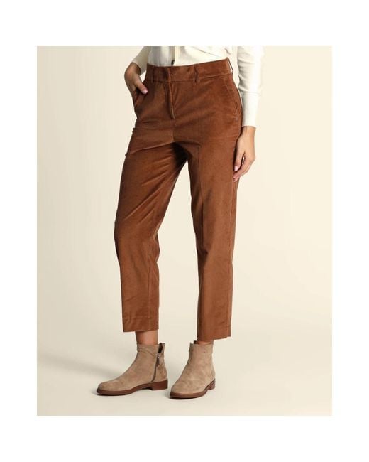 Pennyblack Ribfluwelen Broek Corozo Stijl in het Brown