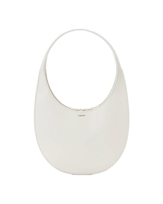 Coperni Tassen ,Wit ,Leer Witte Leren Schoudertas Met Logoprint in het White