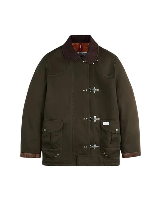 Single-Breasted Coats di Fay in Green da Uomo