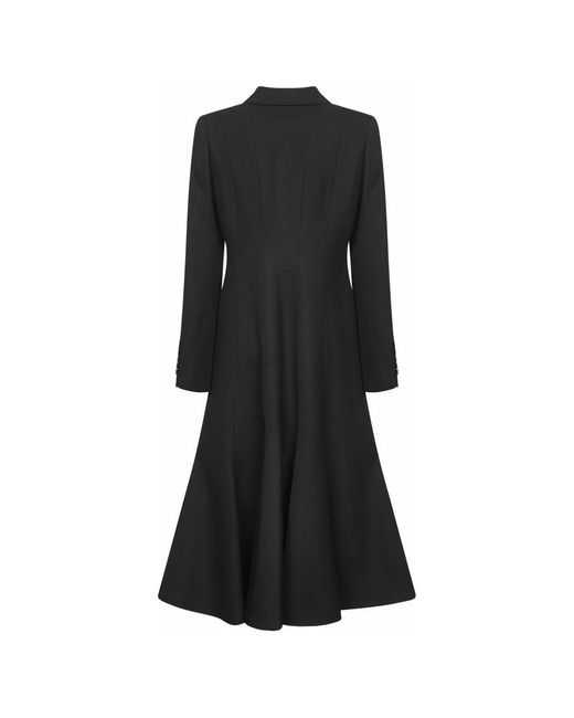 Fendi Jassen ,Zwart ,Wol Zwarte Wol Peplum Jas in het Black