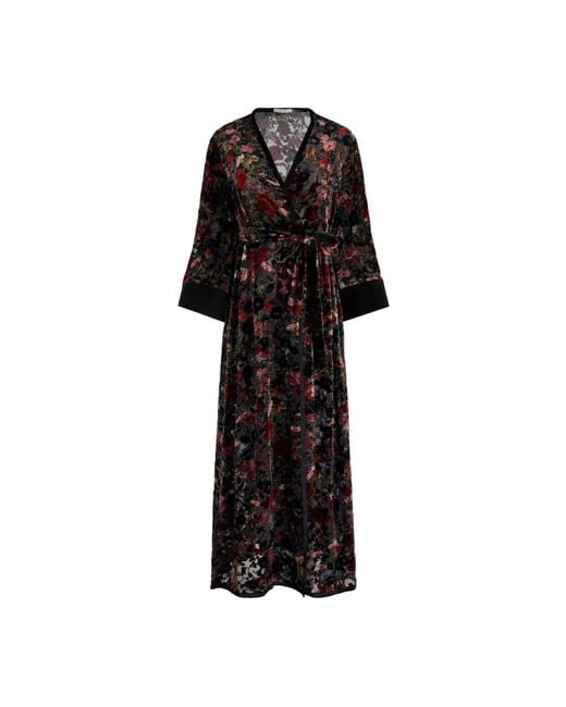 Alice + Olivia Black Floral Wrap Dress