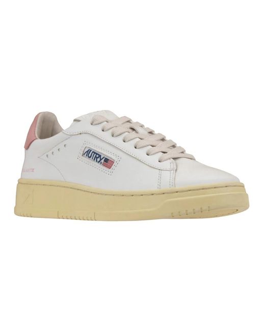 Autry White Leder-schnürsneaker für frauen