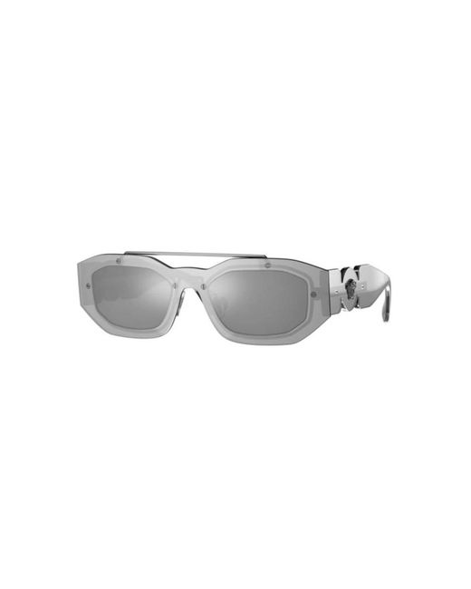 Versace Sonnenbrille mit unregelmäßiger form und logo-details in Gray für Herren