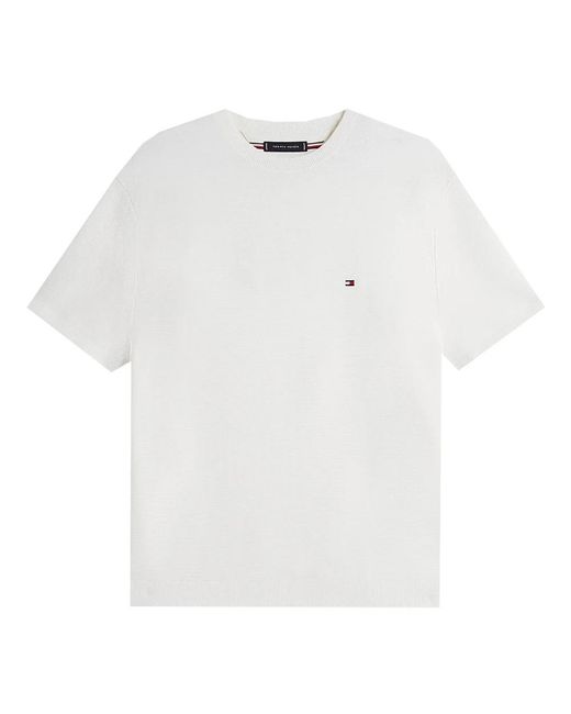 Tommy Hilfiger Cool Touch Structure Tee in het White voor heren