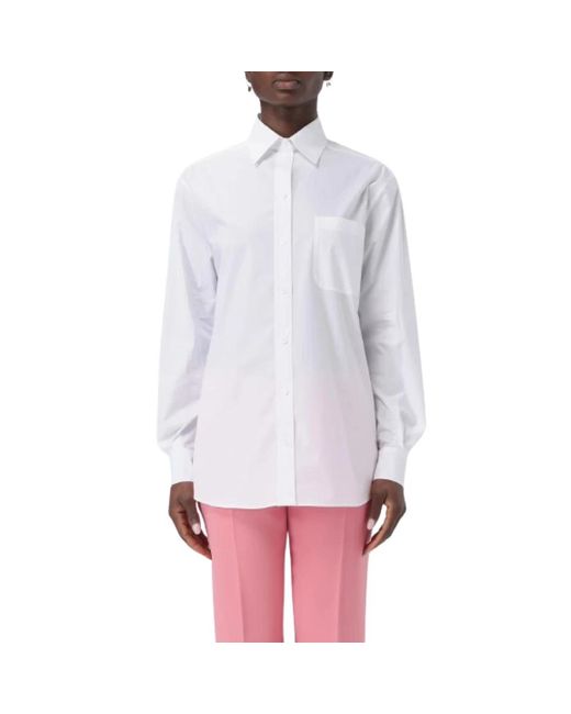 Moschino White Weißes hemd ss24 stilvolles design