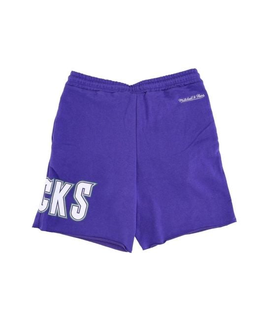 Mitchell & Ness Korte Broeken ,Blauw ,Katoen Nba Game Day Shorts in het Purple voor heren