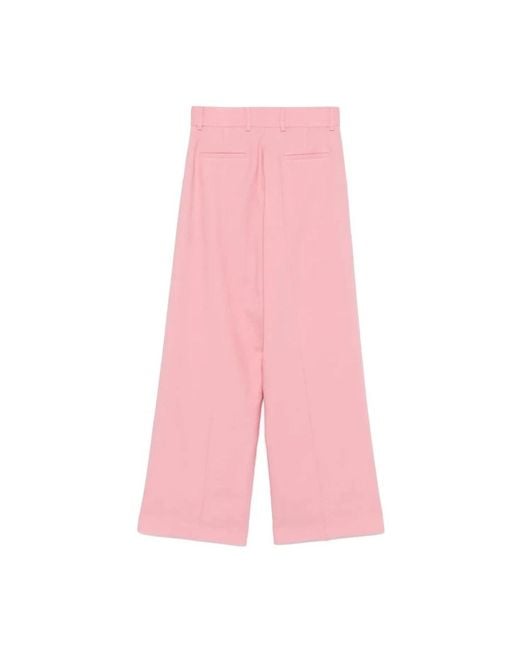MSGM Pink Wide Trousers
