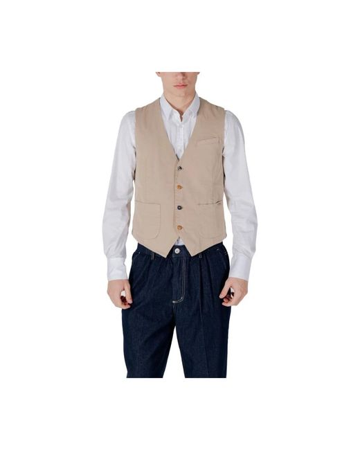 Gianni Lupo Blue Waistcoats for men