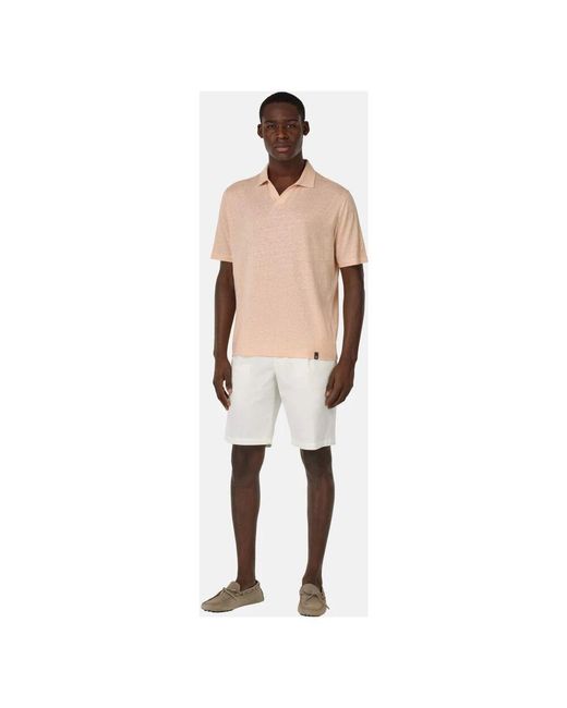 Boggi Stretch Baumwoll Sommer Bermuda Shorts in Natural für Herren