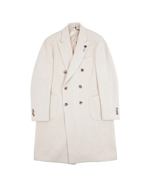Lardini White Double-Breasted Coats for men