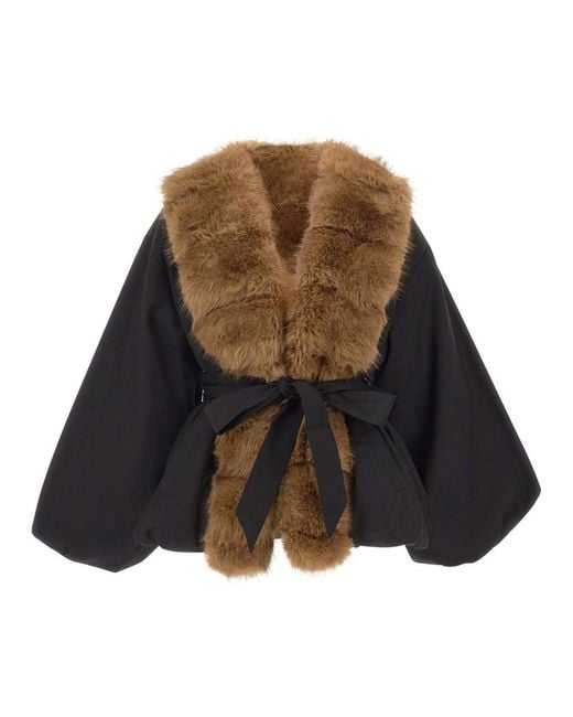ROTATE BIRGER CHRISTENSEN Brown Faux Fur & Shearling Jackets