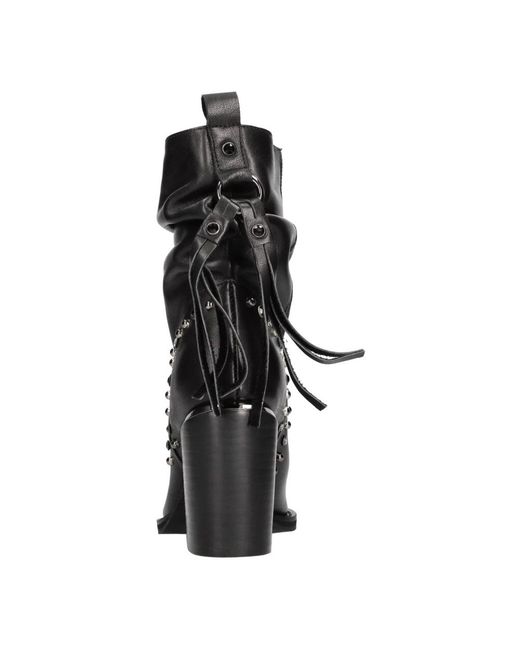 Alma En Pena. Black Cowboy & Biker Boots