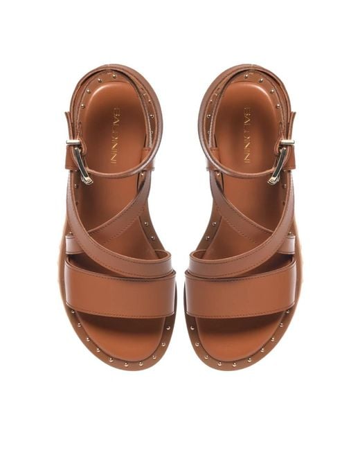 Baldinini Brown Flat Sandals