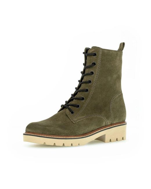Gabor Green Schnürstiefeletten Aus Leder