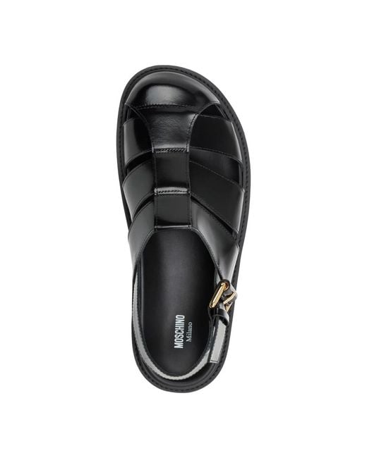 Moschino Black Flat Sandals