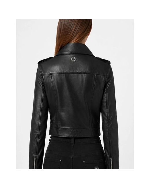 Leather Jackets Philipp Plein de color Black
