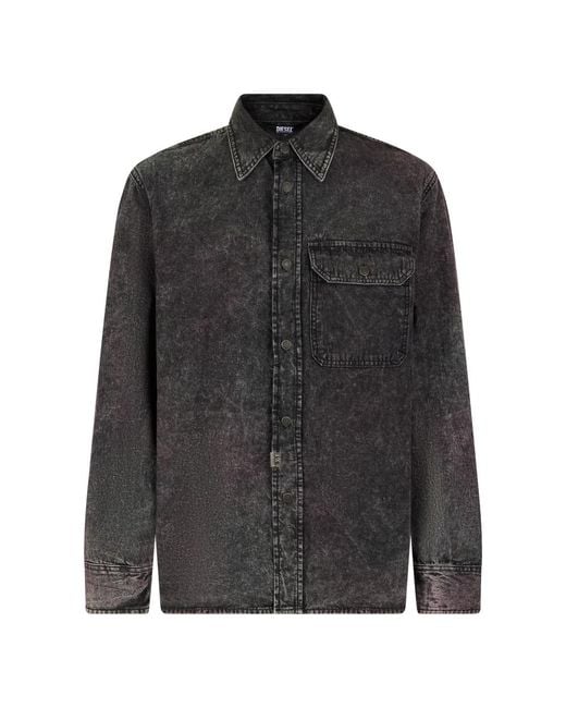 DIESEL Black Denim Shirts for men