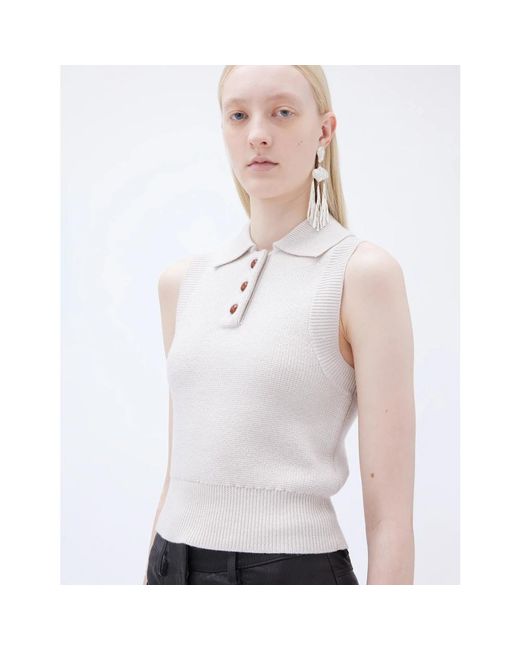 REMAIN Birger Christensen White V-Neck Knitwear