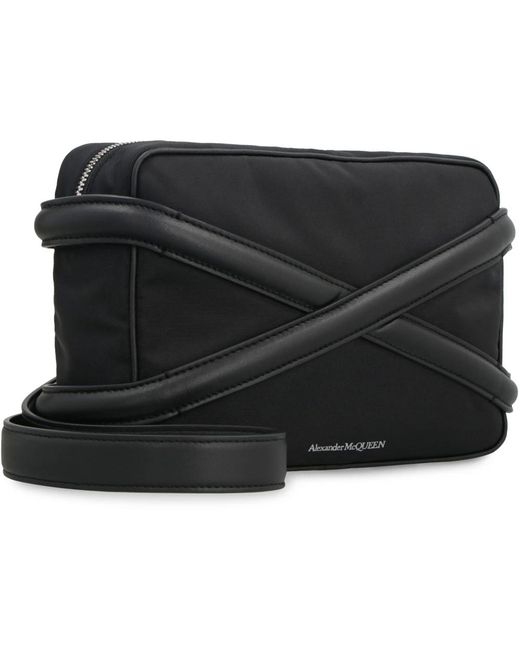 McQueen Black Cross Body Messenger for men