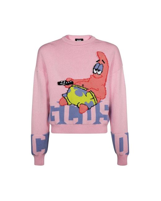 Round-Neck Knitwear Gcds de hombre de color Pink