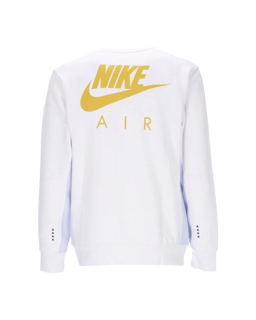 Nike Gebürsteter crew sweatshirt in White für Herren
