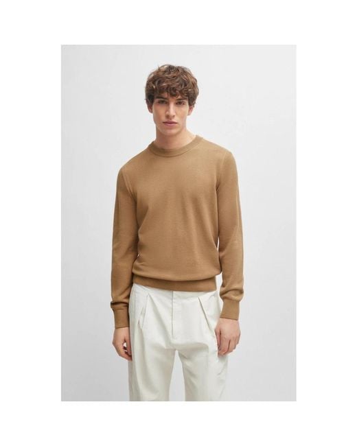 Round-Neck Knitwear HUGO pour homme en coloris Brown