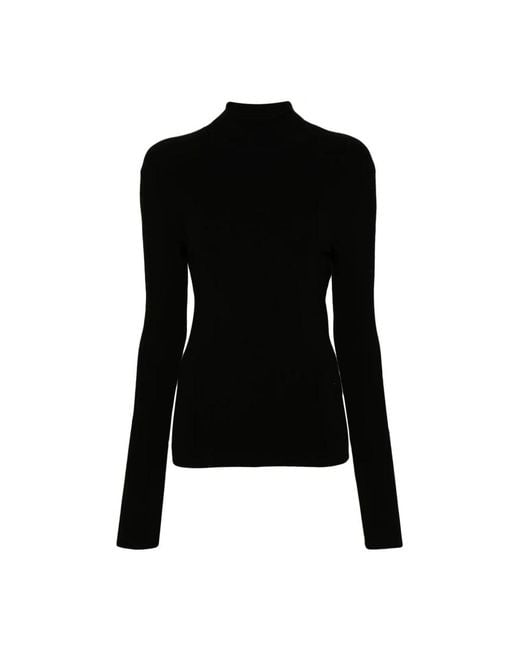 Joseph Silk Stretch Turtle Neck Top in het Black