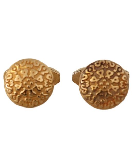 Dolce & Gabbana Goldplattierte messing runde pin schettenknöpfe in Brown für Herren
